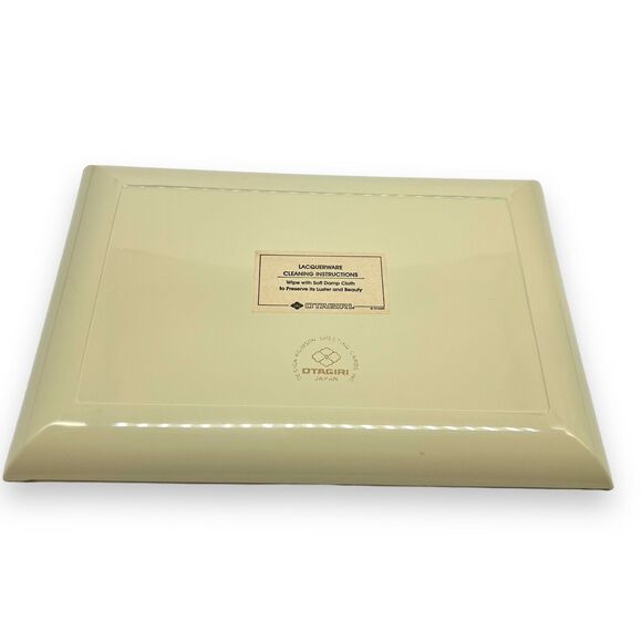 Vintage Otagiri Japan Lacquerware Tray Chickadees on Holly Christmas Bird 8.5x6” - Picture 10 of 12